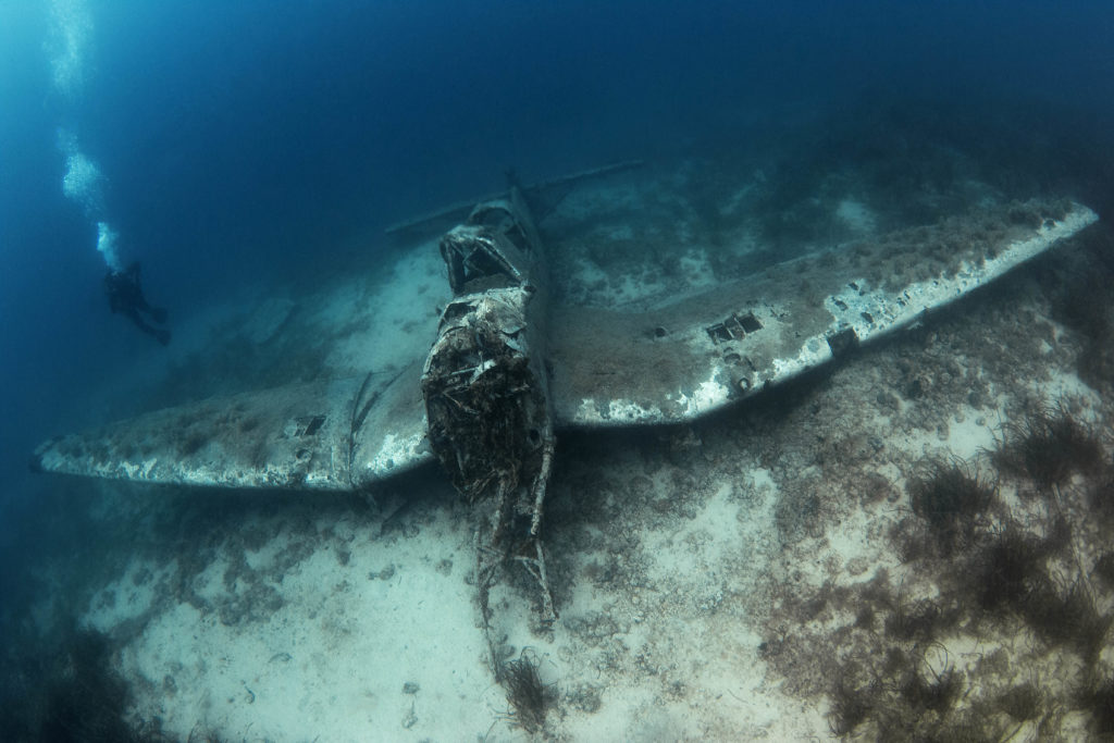 German WWII bomber Junkers 87 R-2 (Stuka) near the Zirje island (upper photos)